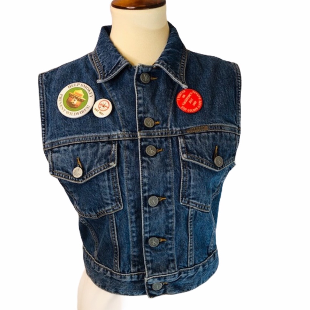Calvin Klein Denim Vest Rare - Picture 2 of 10